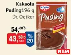 DR. OETKER KAKAOLU PUDİNG 196 G fiyat ve kampanya bilgisi